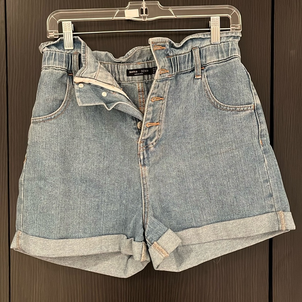 BERSHKA Paper Bag Denim Short